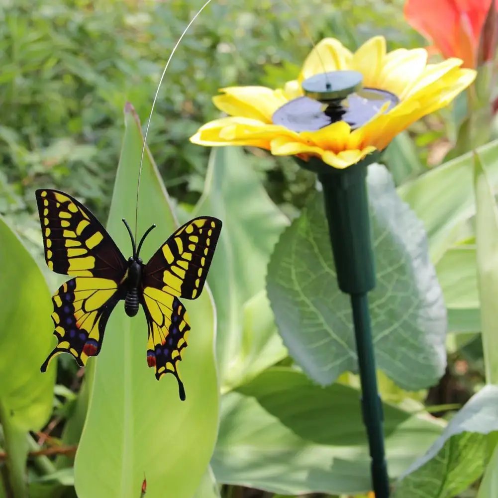 1pcs Gardening Sunflower Decoration Simulation Animal Colorful Butterfly Hummingbird Courtyard Home Yard Grass Plant |