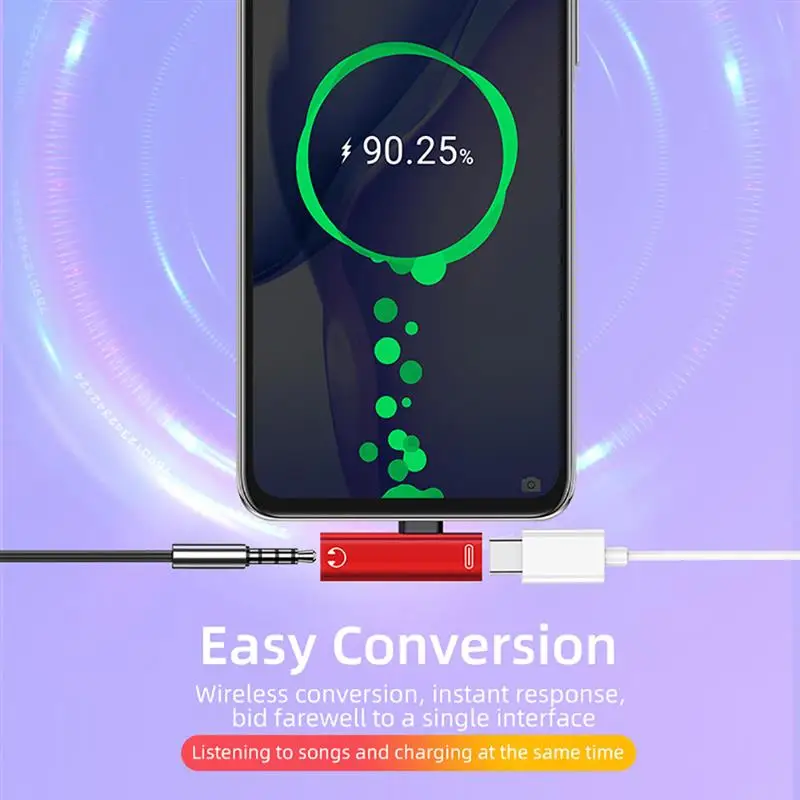 

3 In 1 T-Shaped Type C to 3.5mm Jack Headphone Adapter Charging Music Phone Audio Splitter For iPhone 12 For Samsung S21 Huawei