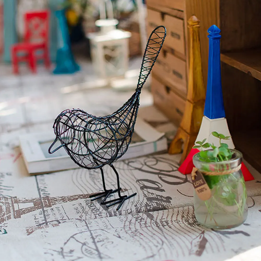 

2 Pcs Craft Wedding Birthday Gift Artificial Metal Wire Iron Bird Model Miniature Figurines Home Decoration