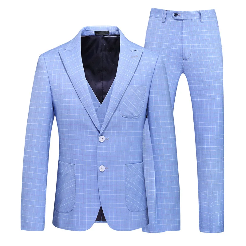 

2021 new men's business leisure suit large size suit three piece wedding dress