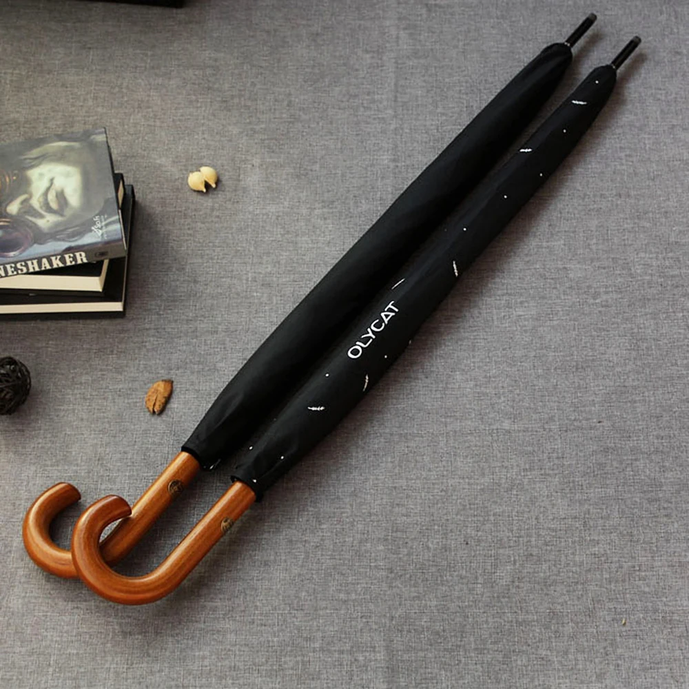 Большой роскошный зонт из дерева с длинной ручкой японский стиль 8K ветрозащитные