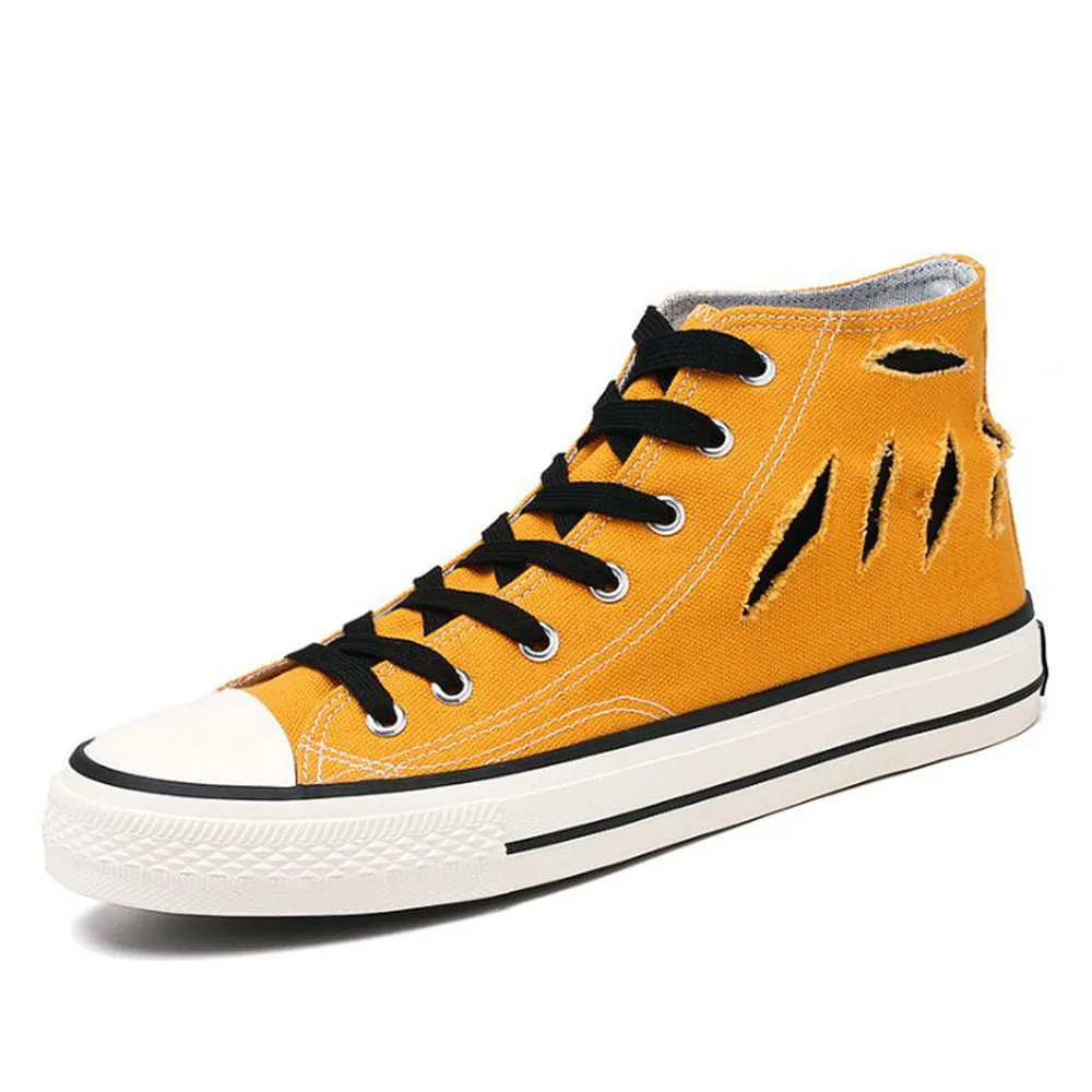 Кеды мужские высокие дышащие удобные холщовые кроссовки на шнуровке плоская