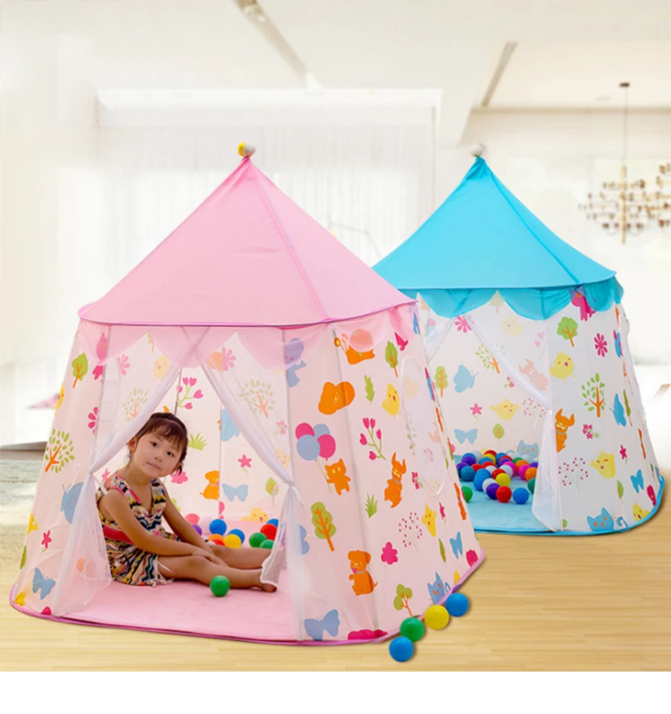 Детское вечернее платье для принцессы Замок палатка Портативный складные детские палатки для детей на открытом воздухе игровой домик для помещений в помещении, вигвама для маленьких детей игровая палатка