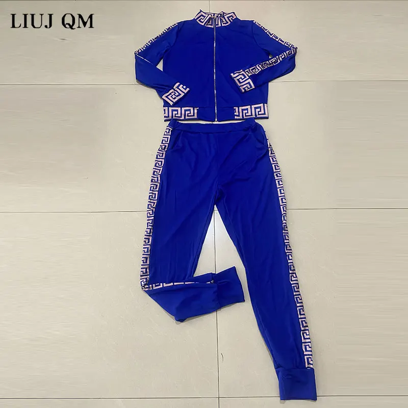 

Autumn Two Piece Set Sport V-neck Striped Comfortable Sexy 2020 Set Full Sleeve 2 Piece Sets Night Club Young Lady Sport Sets