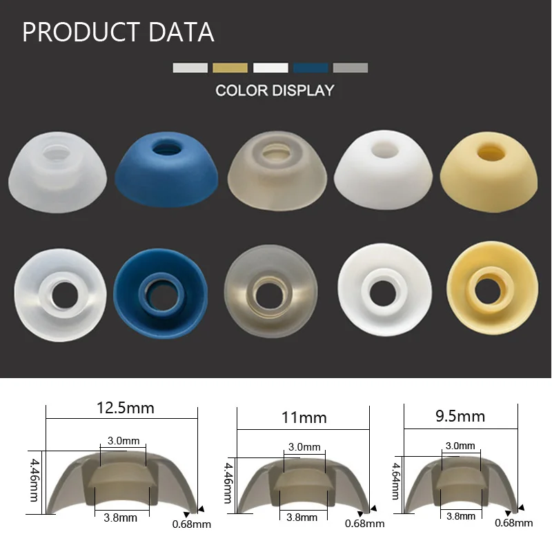6 шт. Мягкие силиконовые сменные вкладыши 3 0 мм (LMS) для TWS True Wireless On-Ear Bluetooth