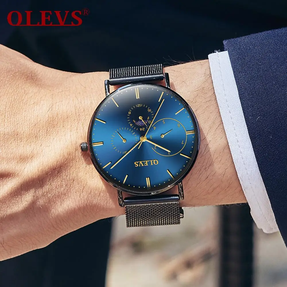 OLEVS мужские часы кварцевые наручные Мужские Топ бренд класса люкс