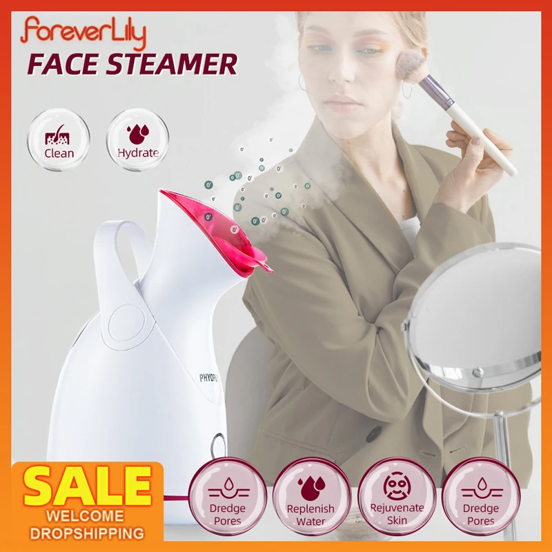 Facial Steamer 65ML Hot Steaming Deep Cleansing Face Pores Nano Mist Hydrating Sprayer Facial Spa Humidifier Makeup Vaporizador