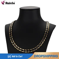 rainso gold link chain stainless steel necklaces health for arthritis fir bio energy healing power necklace women for lovers