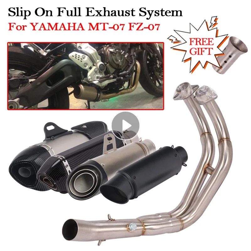 

Motorcycle Full Exhaust System For YAMAHA MT-07 FZ-07 MT07 FZ07 Modified Yoshimura Escape Muffler 51MM DB Killer Front Link Pipe
