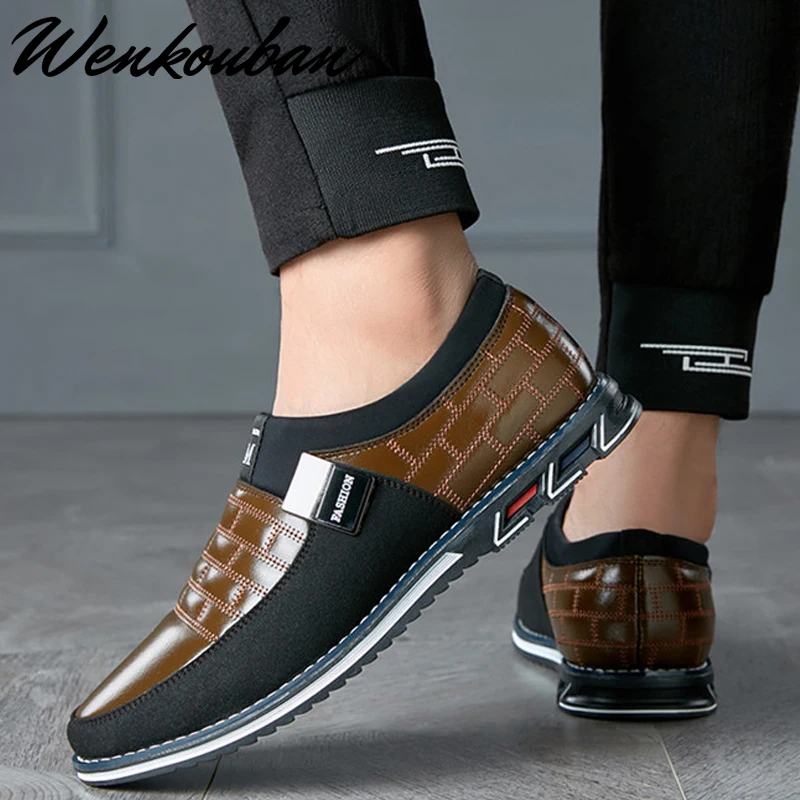 Genuine Leather Men Casual Shoes Brand 2019 Mens Loafers Moccasins Breathable Slip on Black Driving Plus Size 38-46 | Обувь