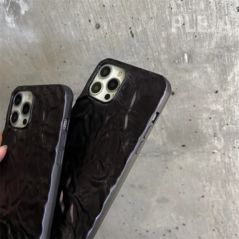 Роскошный Матовый черный чехол из оловянной фольги для телефона iphone 13 12 11 Pro Max 7 8