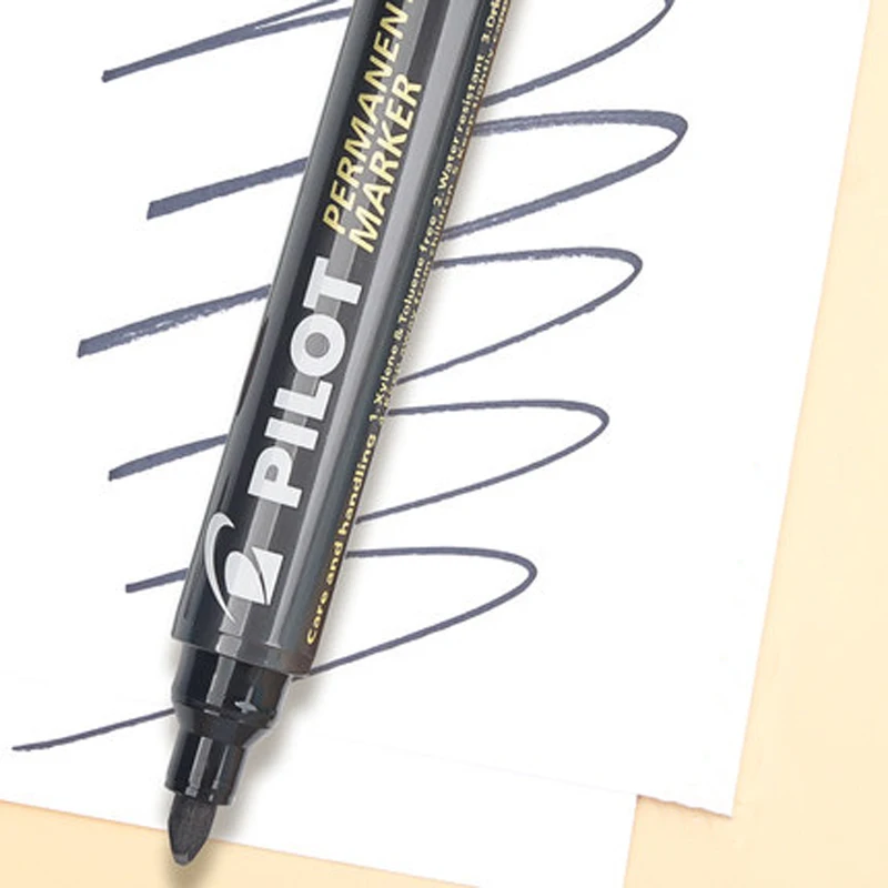Маркировочная ручка PILOT для жирной кожи 400 черная водонепроницаемая не выцветает