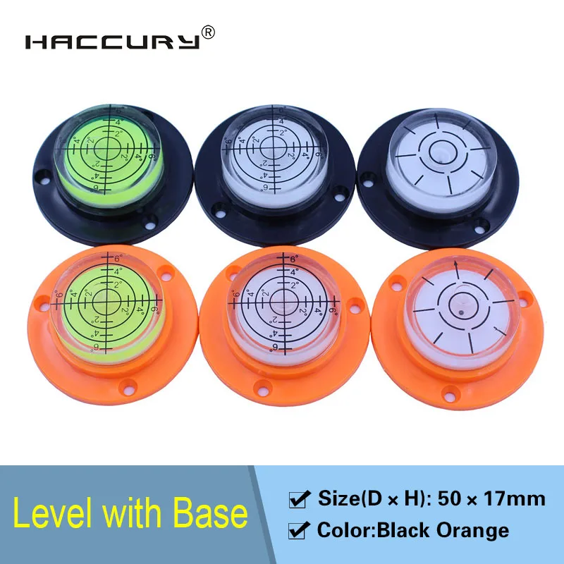 Пузырьковый уровень HACCURY, круглый уровень, пузырьковый Универсальный транспортир, индикатор уровня жидкости, размер 50x17 мм