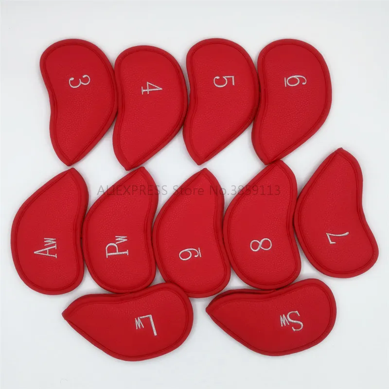 11 шт./лот легкие чехлы на голову для гольфа из искусственной кожи набор железных