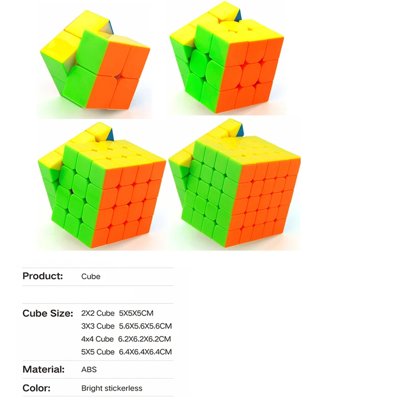 4 шт. Moyu Meilong 2x2x2 3x3x3 4x4x4 5x5x5 Magico Cubo подарочный набор без наклеек игрушки для детей