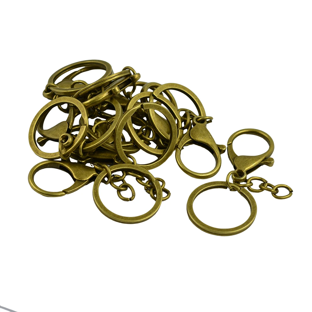 10 шт. DIY 30 мм бронзовый брелок короткое кольцо застежка карабин|Ювелирная