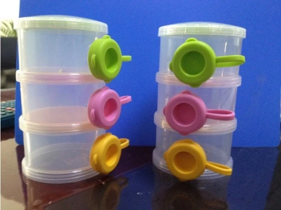 Новый портативный трехслойный молочный порошок коробка младенческой мультфильм