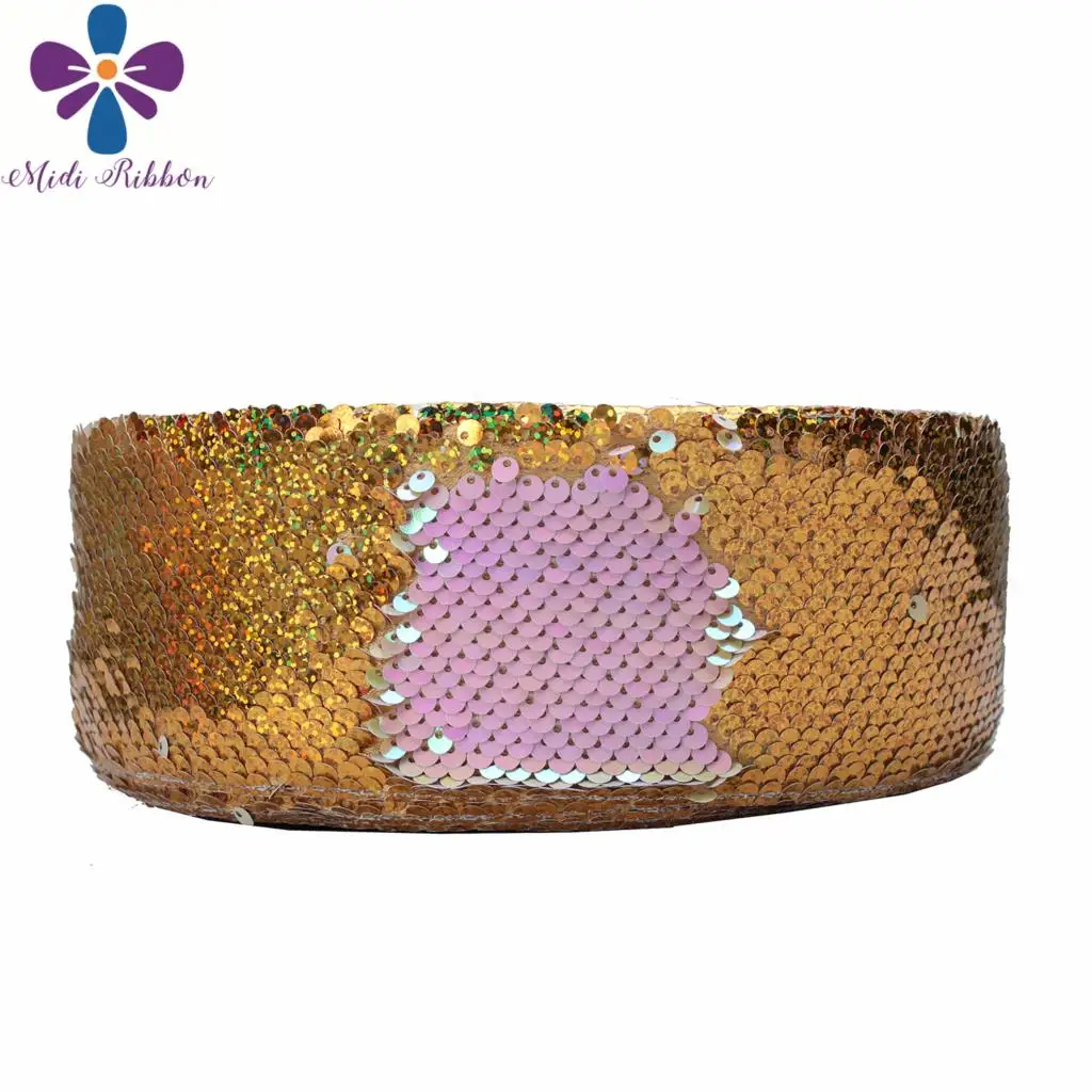 3 &quot75 мм одноцветная Двусторонняя лента с блестками Радужная розовая голограмма