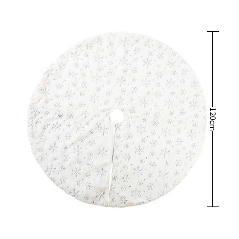 Белая плюшевая юбка для рождественской елки с невидимой нейлоновой застежкой