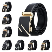 mens automatic ratchet pu leather belt buckle male high quality casual cinturones golf 130 140cm black coffee 3 5cm wide