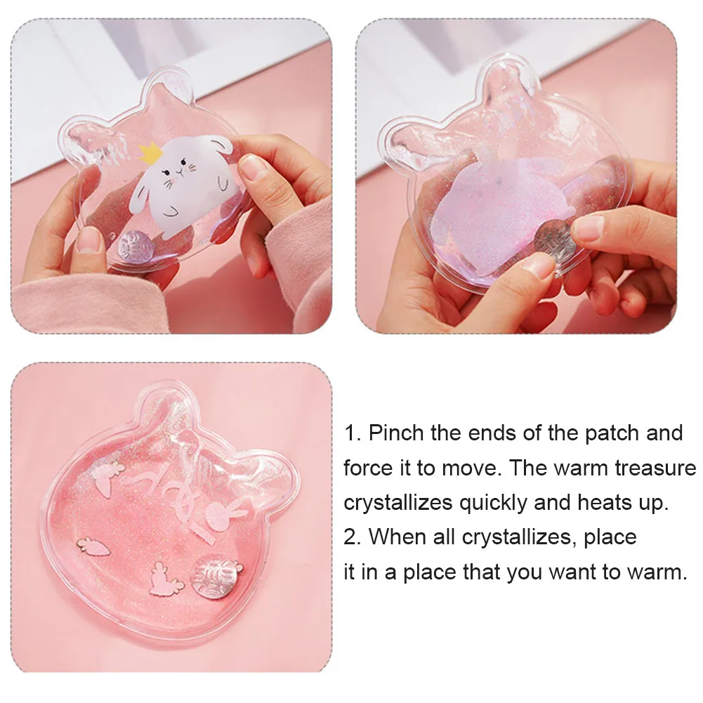 Мини зимняя многоразовая Гелевая грелка для рук симпатичная забавная печать