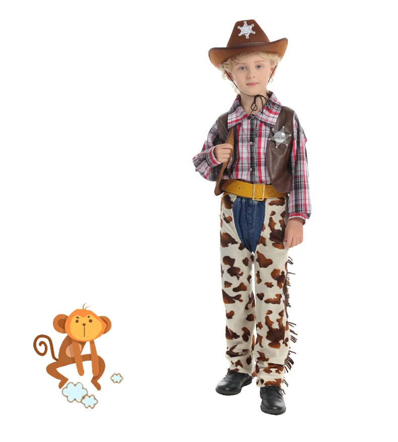 Костюм в ковбойском стиле для детей костюмы на Хэллоуин наряд полицейских
