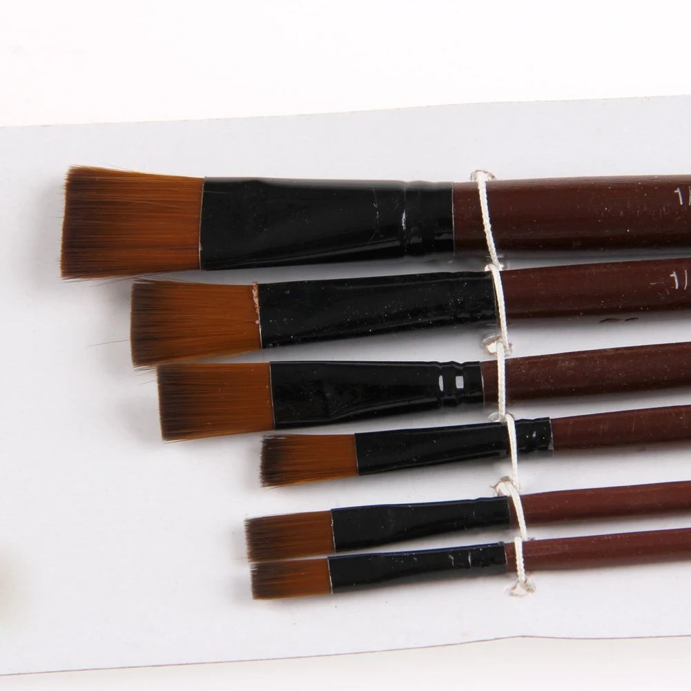 

6Pcs Nylon Acrylic Oil Paint Gouache Brushes for artist Supplies Watercolor Set 72XF