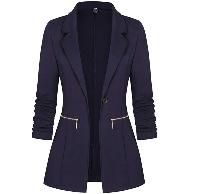 

hot winter Women's European and American long-sleeved jacket Front opening Office suit coat top Femme Jackets Women Blazer