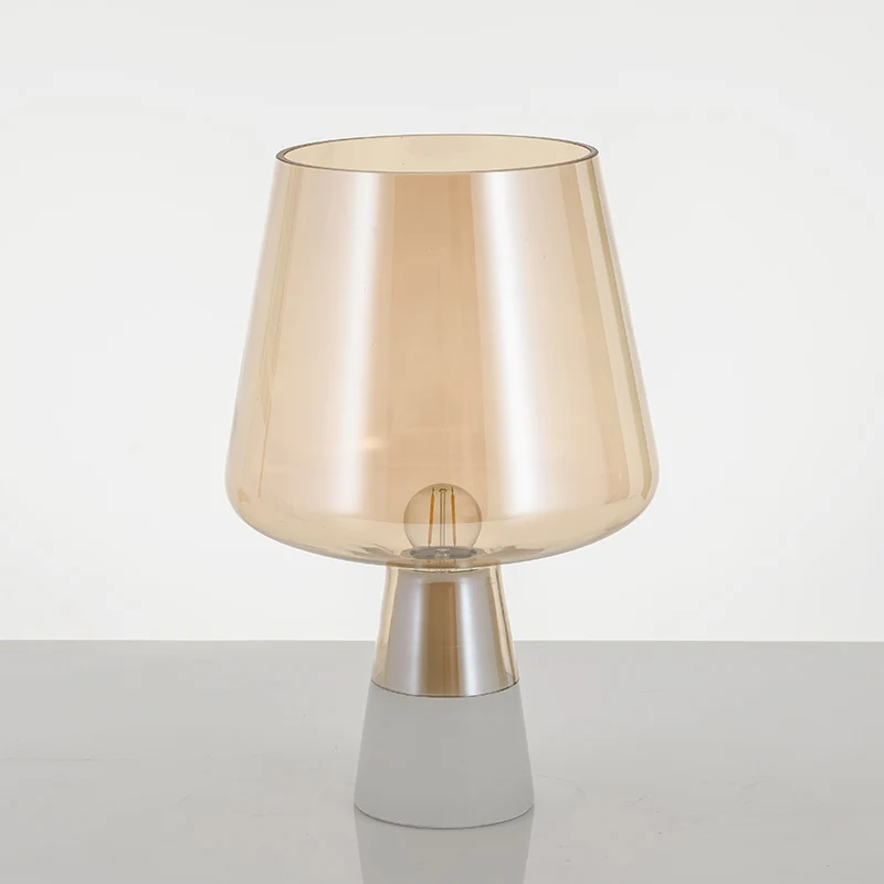 Современная настольная лампа светодиодный светильник стеклянный абажур для