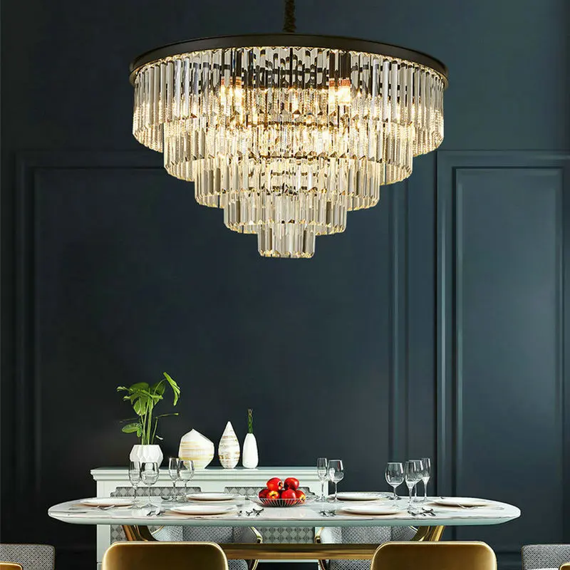 Люстра Светодиодная кольцевая винтажная хрустальная люстра K9 в стиле лофт