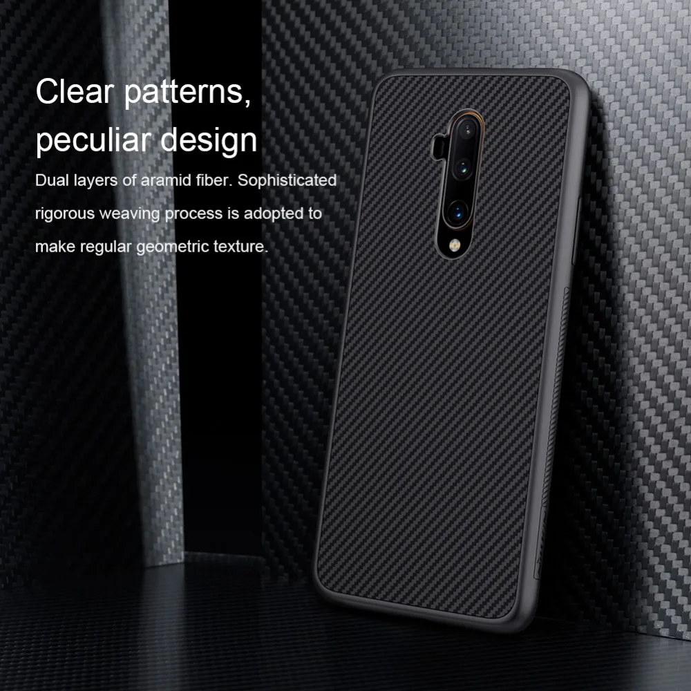 Для Oneplus 7T Pro задняя крышка чехол NILLKIN клетчатый синтетический карбоновый чехол для телефона бампер чехол для Oneplus 7T Pro