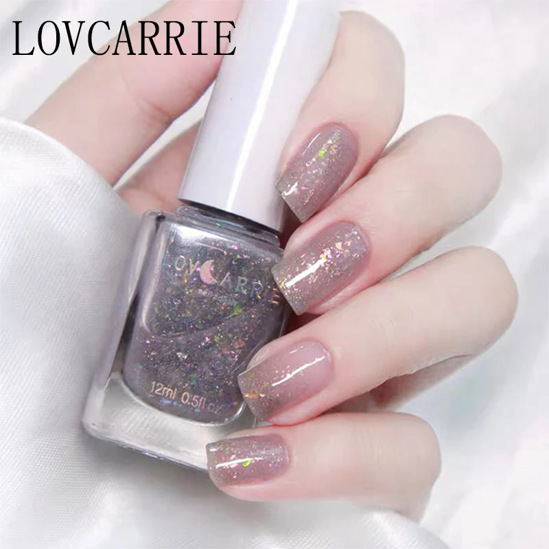 Блестящий лак для ногтей LOVCARRIE 12NL голографический рандомный нетоксичный