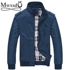 Mwxsd весенне-осенняя повседневная мужская приталенная куртка, M-4XL мужская куртка с воротником, Мужская ветровка большого размера, куртка-бомбер