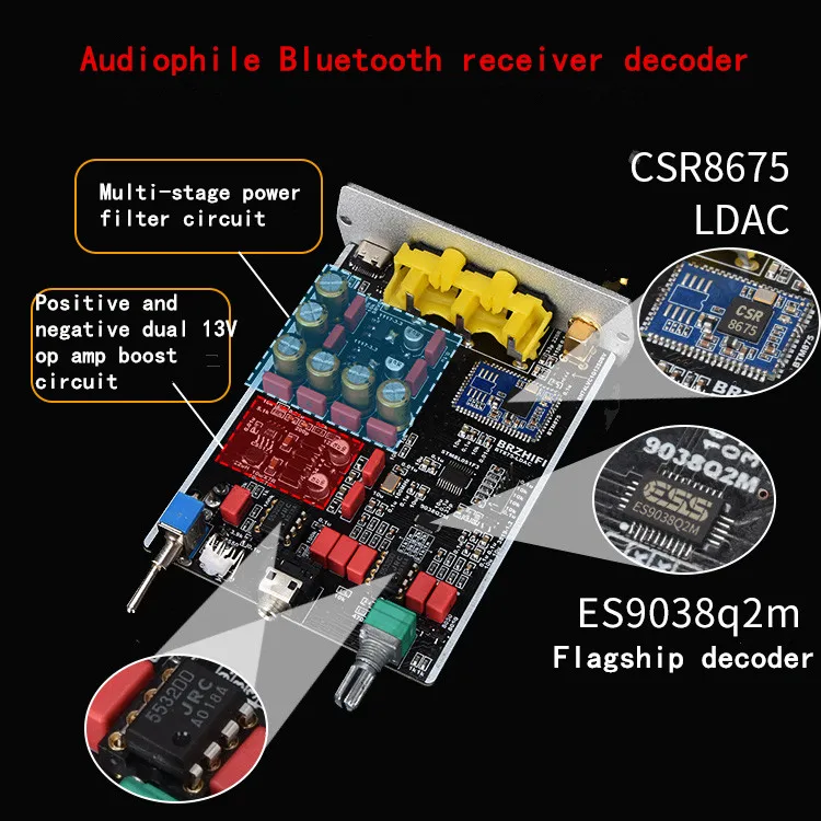

CSR8675 Bluetooth 5,0 ES9038Q2M LDAC