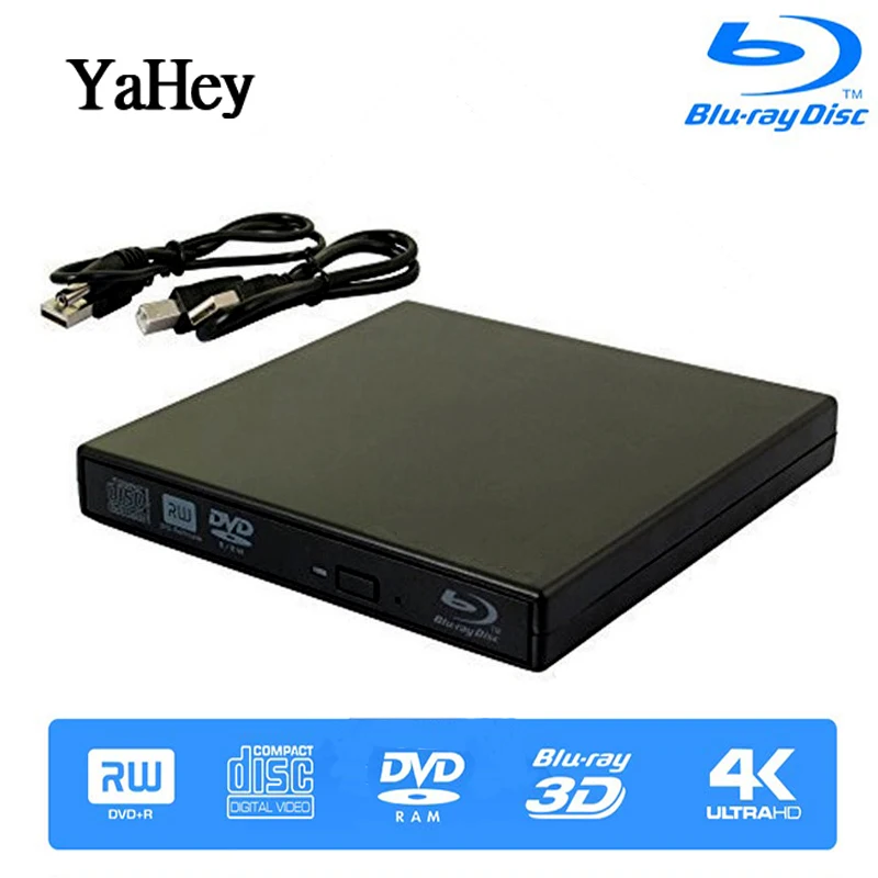 YAHEY Blu ray проигрыватель привод USB 2 0 Внешние оптические диски DVD горелка BD ROM