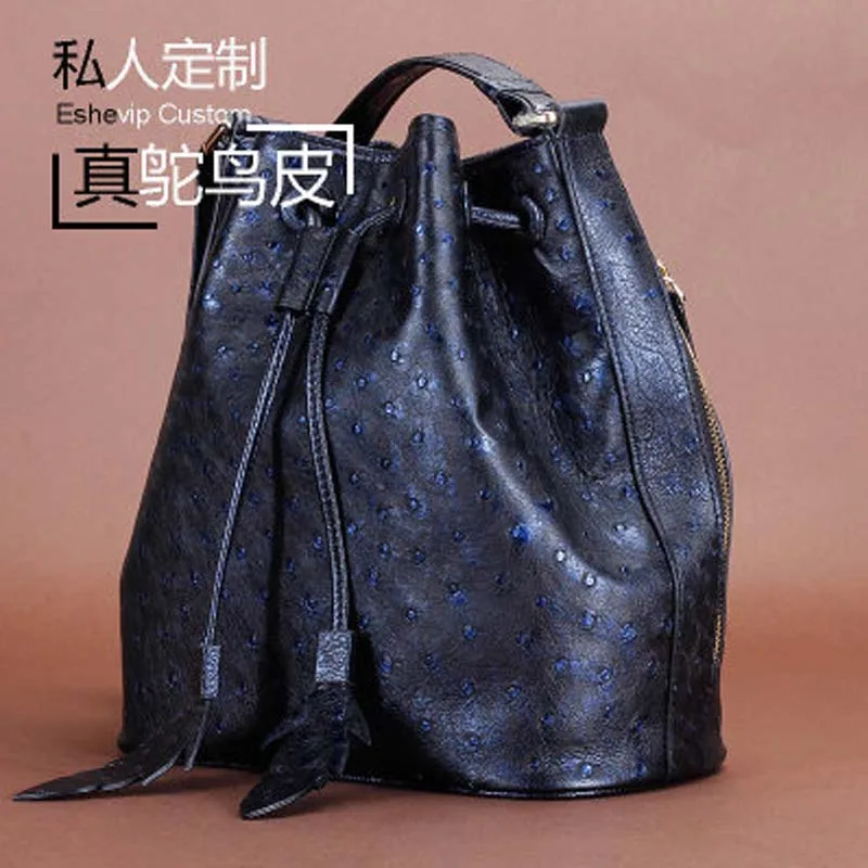 Летняя популярная стильная женская сумка-мешок ourui из настоящей страусиной кожи