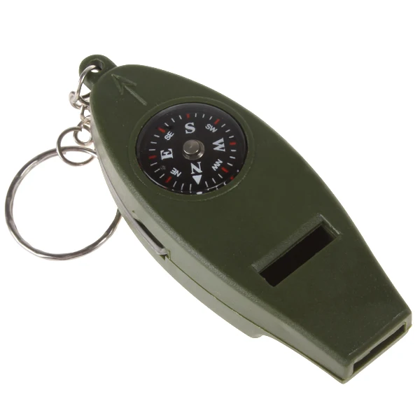 Уличный многофункциональный свисток 4 в 1 для выживания + компас увеличительное