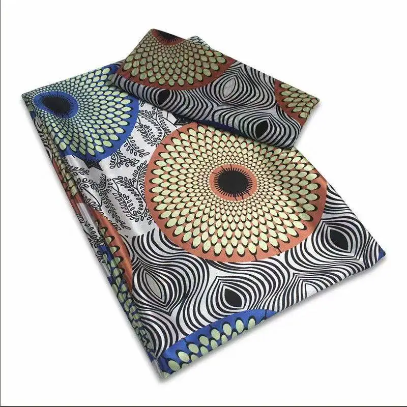 Модная новинка 2 + 4 Ярда африканская шелковая ткань Лидер продаж шелк с восковым