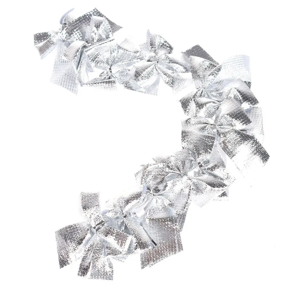 12 шт. золотые банты украшения для рождественской елки Рождественское украшение