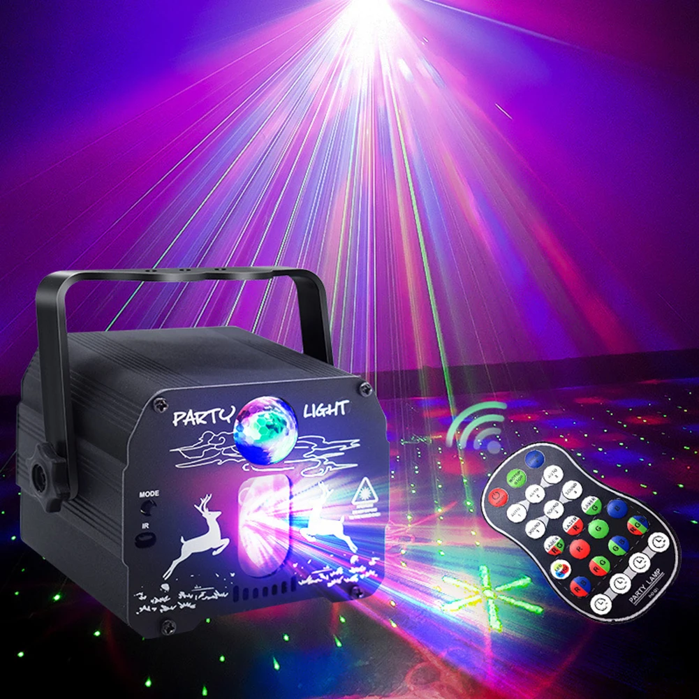 

USB Elk Mini Laser Lamp Pattern Festival KTV Decoration sound control lights Stage Star Atmosphere Light Projektor Lamp Night