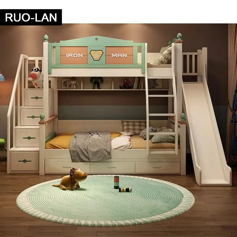 Bunk Bed Furniture Bedroom Solid Wood Mother&Baby Children's for Twins Bedchamber Set ROU LAN | Мебель