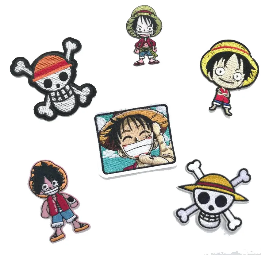 Эмблема вышивки на персонажами Монки Д лаффи Одна деталь гладить нашивки значки