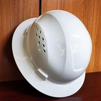 solid color safety full brim hard hat with vents construction helmet breathable working railway metallurgy mine cap wholesale