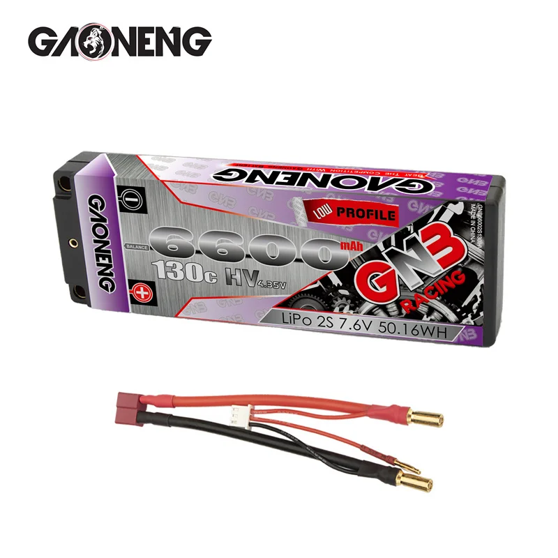 GAONENG GNB 6600mAh 7.6v 130C/260C LiPo Battery For Remote Control Car Racing Spare Parts With Shell Upgrade LiHV 2S Battery