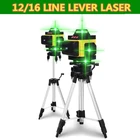16 линий 12 линий 4D лазерный нивелир самовыравнивания 360 горизонтальный и вертикальный напольный настенный мощный зеленый лазерный луч Лазерные уровни со штативом