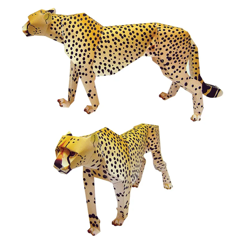 Леопардовый Гепард Ягуар оригами для ручной работы Искусство складной мини 3D