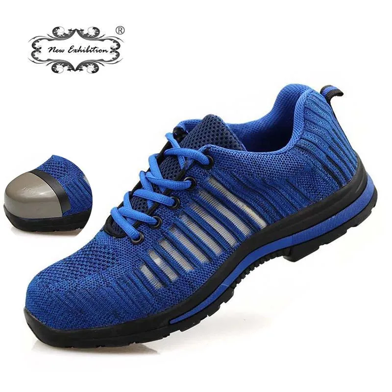 Дышащие защитные ботинки для мужчин кроссовки с металлическим носком сетчатая