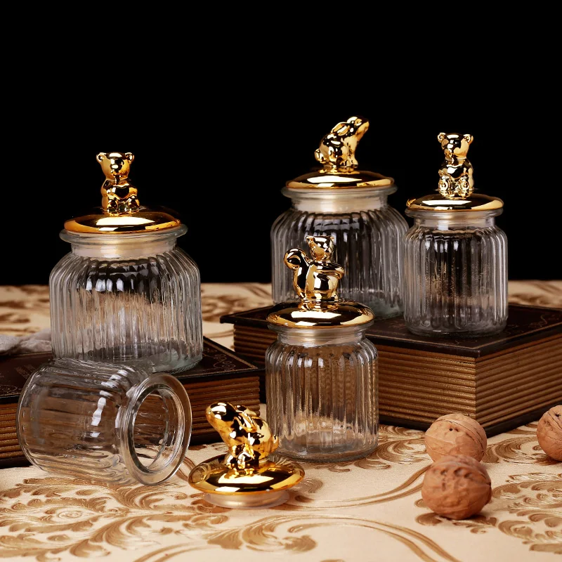 Стекло герметичный резервуар для хранения Канистра с крышкой средних и больших