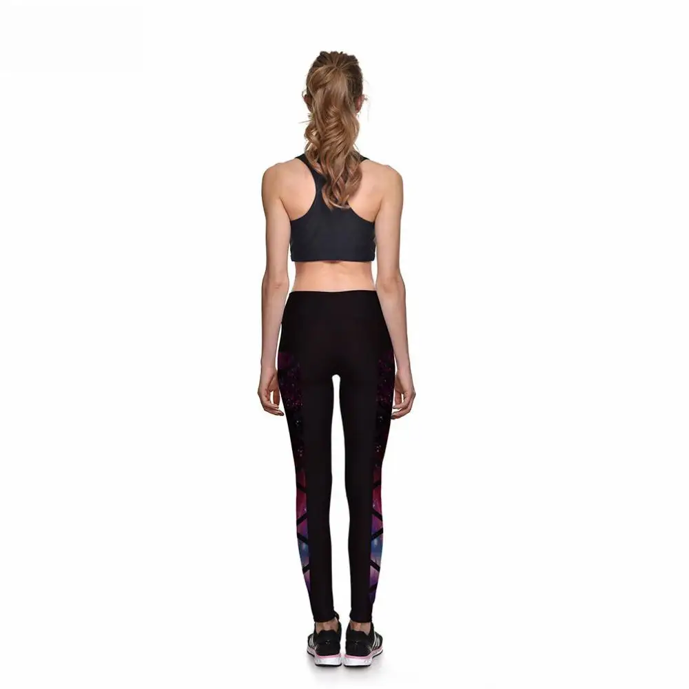 

Leggings Womens Fitness Sexy Leggins Mujer Push Up Train Black Grid Star Galaxy High Waist Elastic Legging Femme Plus Size Pants