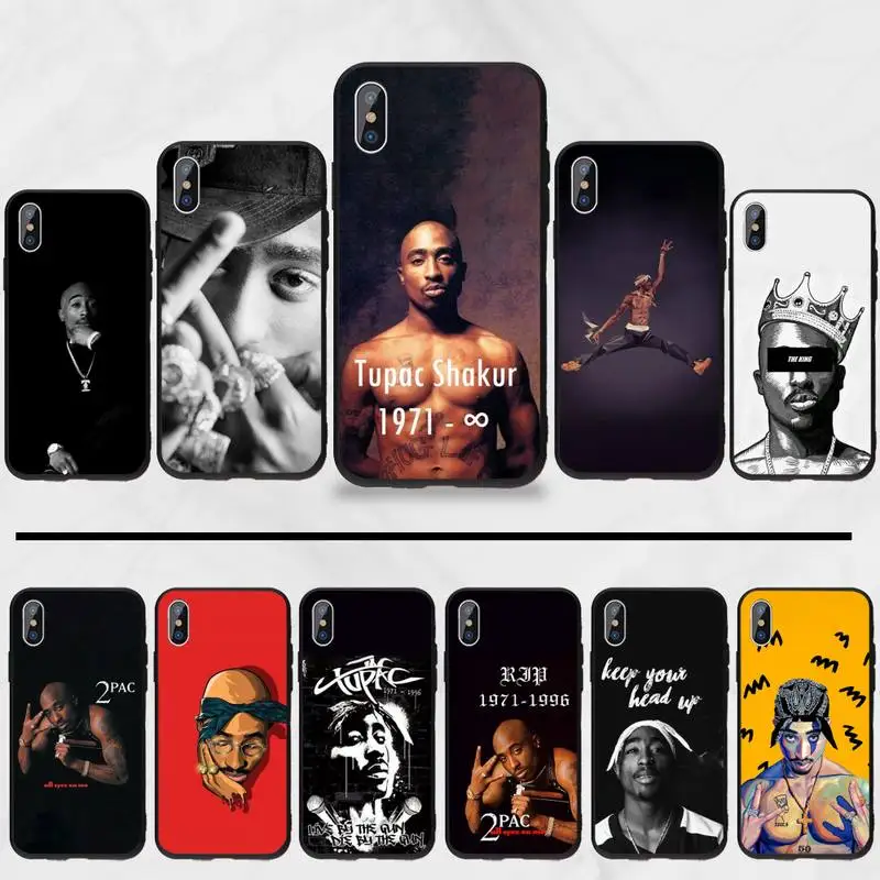 Твердый Новый черный чехол для сотового телефона 2Pac Tupac Amaru Shakur iphone 5 5s 5c se 6 6s 7 8 plus x